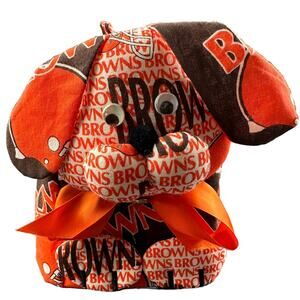 Vintage Handmade Cleveland Browns Dog Mascot Tissue Box Cover